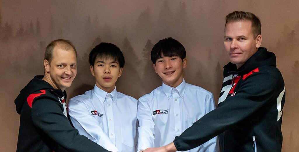 Mikko Hirvonen, Takumi Matsushita, Shotaro Goto ja Jouni Ampuja